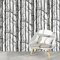 birch tree peel and stick wallpaper self adhesive black and white wood stick wallpaper for study background wall home decortion