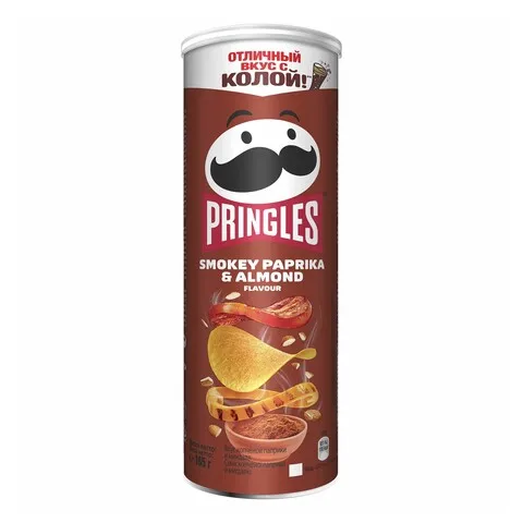 Чипсы картофельные Pringles со вкусом копченой паприки и миндаля 165 г - купить по