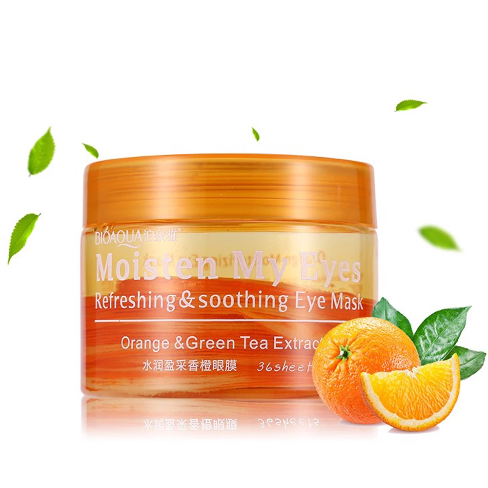 Тканевые патчи для глаз с витаминами и экстрактом зеленого чая BIOAQUA Vitamin C Eye Mask (36