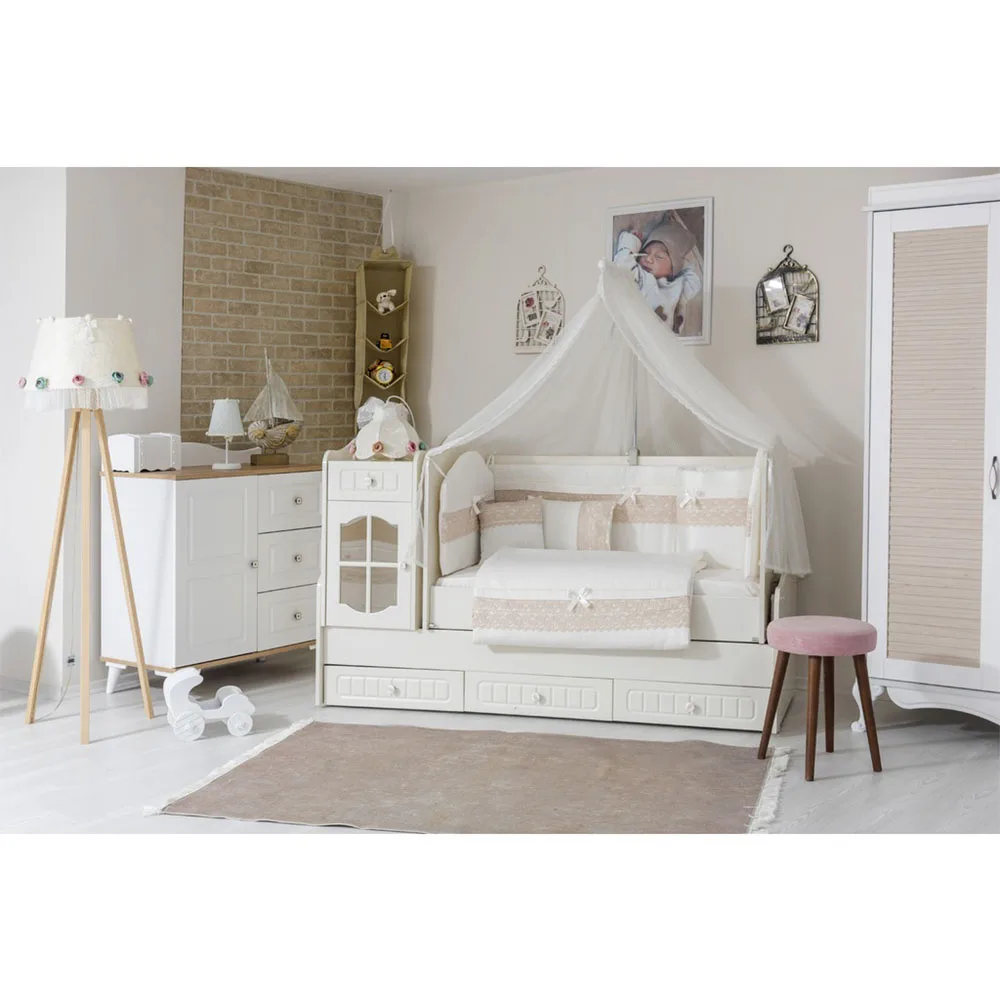

Baby Bedding Sets Satin Bed Linen Cotton Cover Bed Sheets Ornamental Pillow Cradle Bumpers In The Crib Four Seasons 10 Pcs