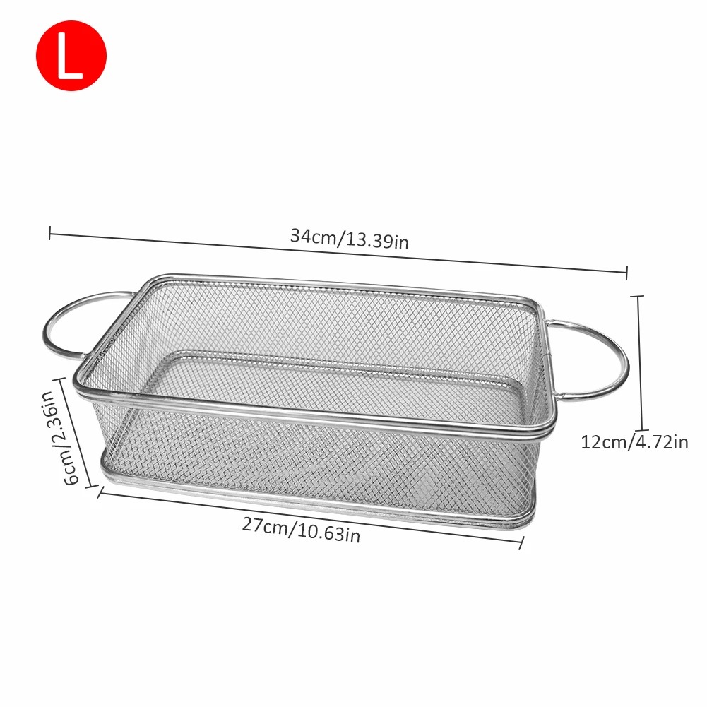 

Stainless Steel Kitchen Food Storage Basket Large Capacity Bread Fruit Vegetables Snacks French Fries Fried Chicken Basket