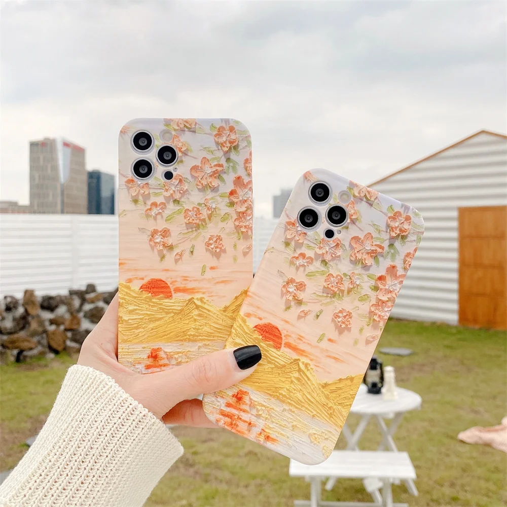 

Sunset Phone Case For iPhone 13 12 Mini 11 Pro Max Soft Shockproof phone cover for iPhone XR X XS Max 7 8 Plus capa Back Cover