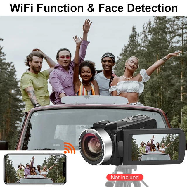 4K Ultra HD Video Camera Vlogging Video Camera for YouTube 3.0Inch 48MP 18X Digital Zoom Wifi Webcam Camcorder Live Streaming 3