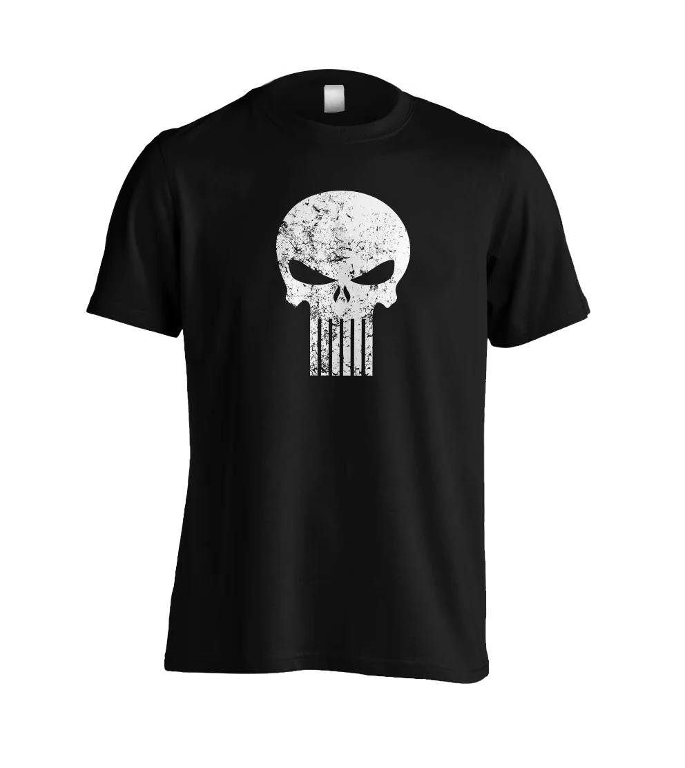Футболка THE PUNISHER с Изношенным эффектом на заказ 100% хлопок фильмы унисекс забавная