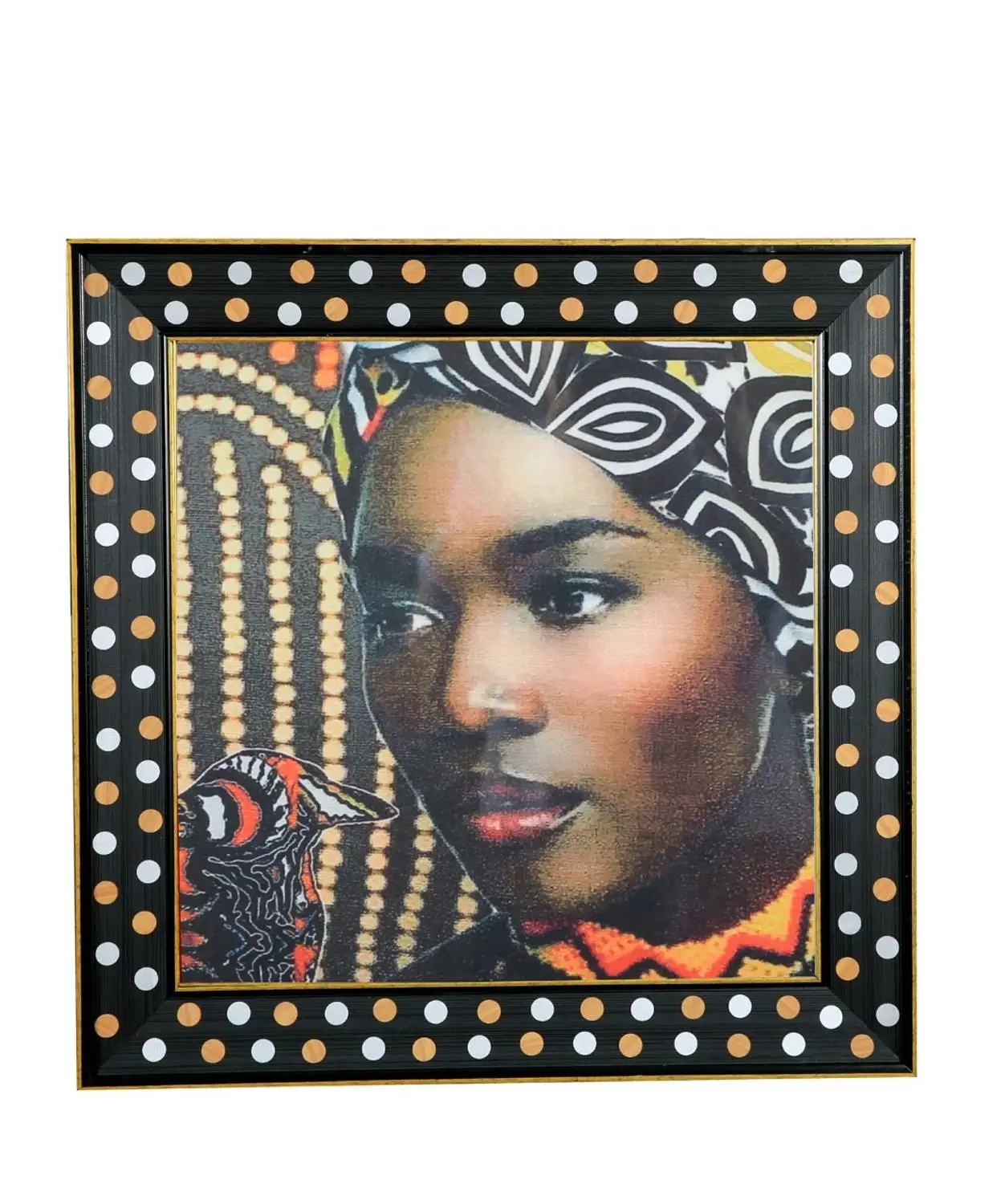 

Canvas Print Luxury Framed African Girl with Glass