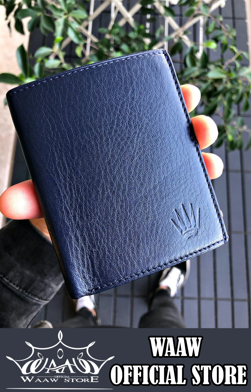 

Waaw A1043 Genuine leather wallet nisex 1st class workmanship black blue burgundy best selling made in turkey 11.5x9 cm