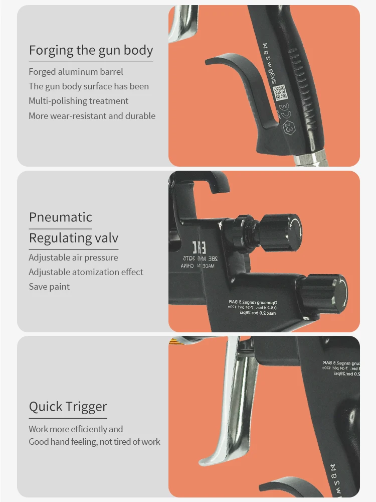 5000BS молитвенный пистолет для краски автомобиля RP/1 3 сопло HVLP Аэрограф