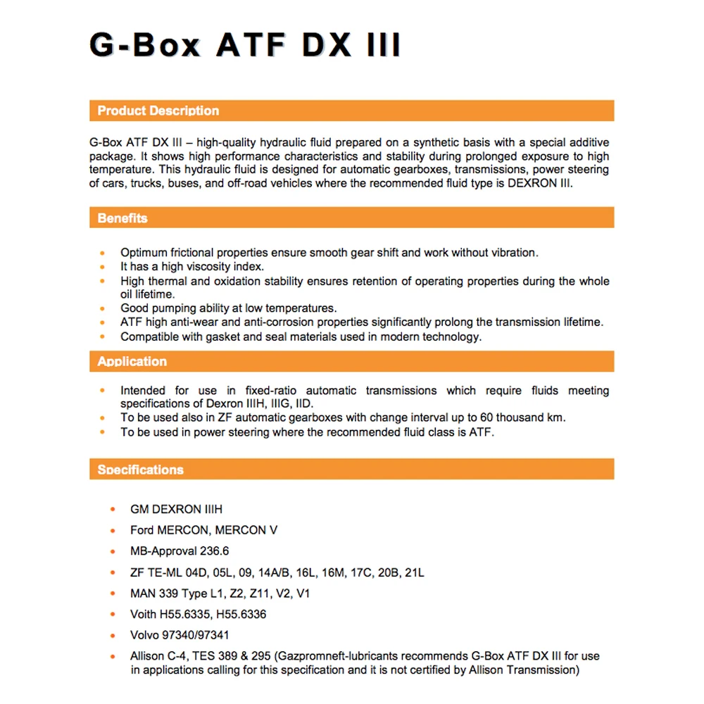 Масло G-Box ATF DX III IT 4л | Автомобили и мотоциклы