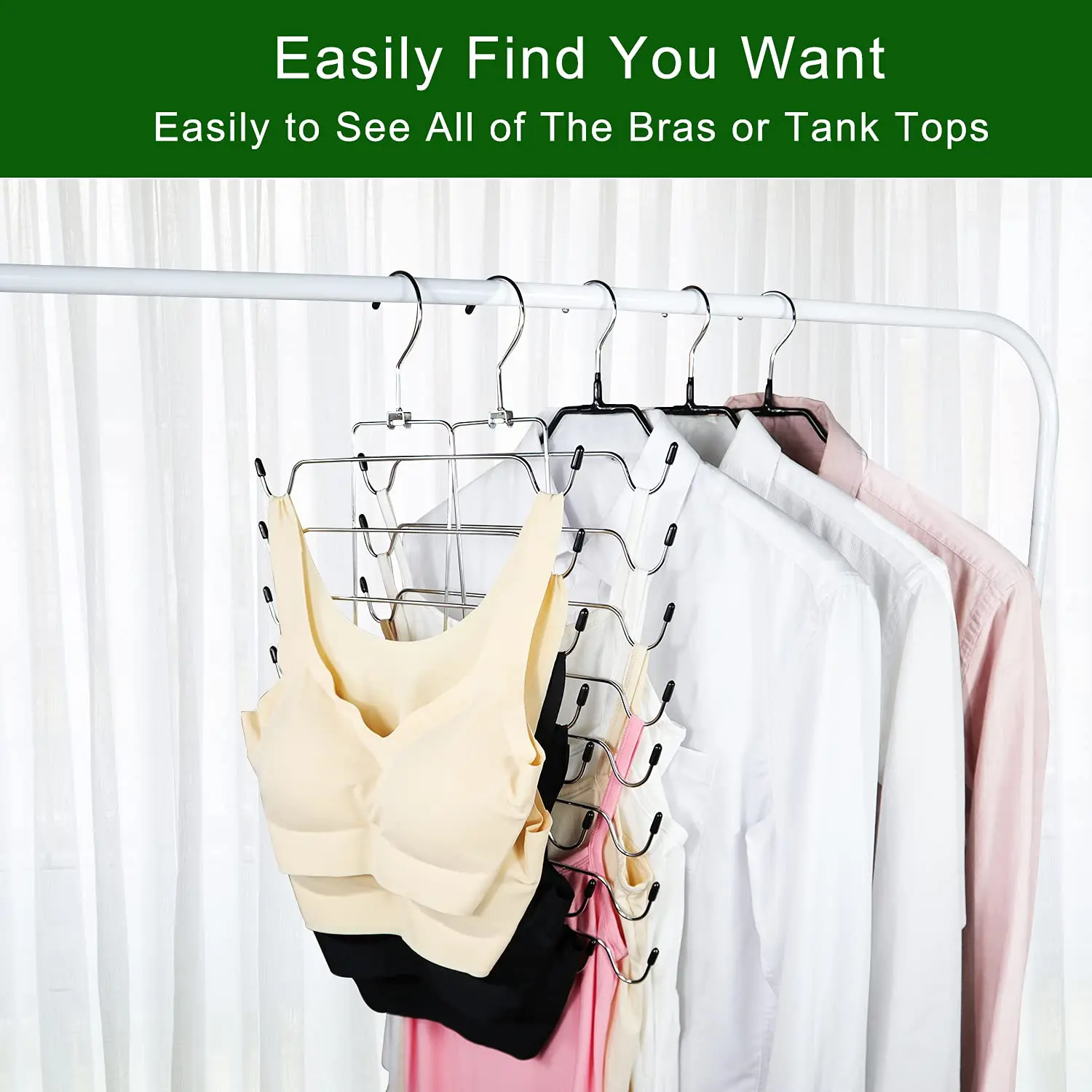 

Clothes Hanger Storage RackVest Hanger Bra Hanger Multi-Layer Hanger Space Saving Hanger Hanger Foldable Wardrobe Storage Rack