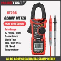 habotest ht206 ac dc digital clamp meter multimeter pinza amperimetrica true rms high precision capacitance ncv ohm hz tester