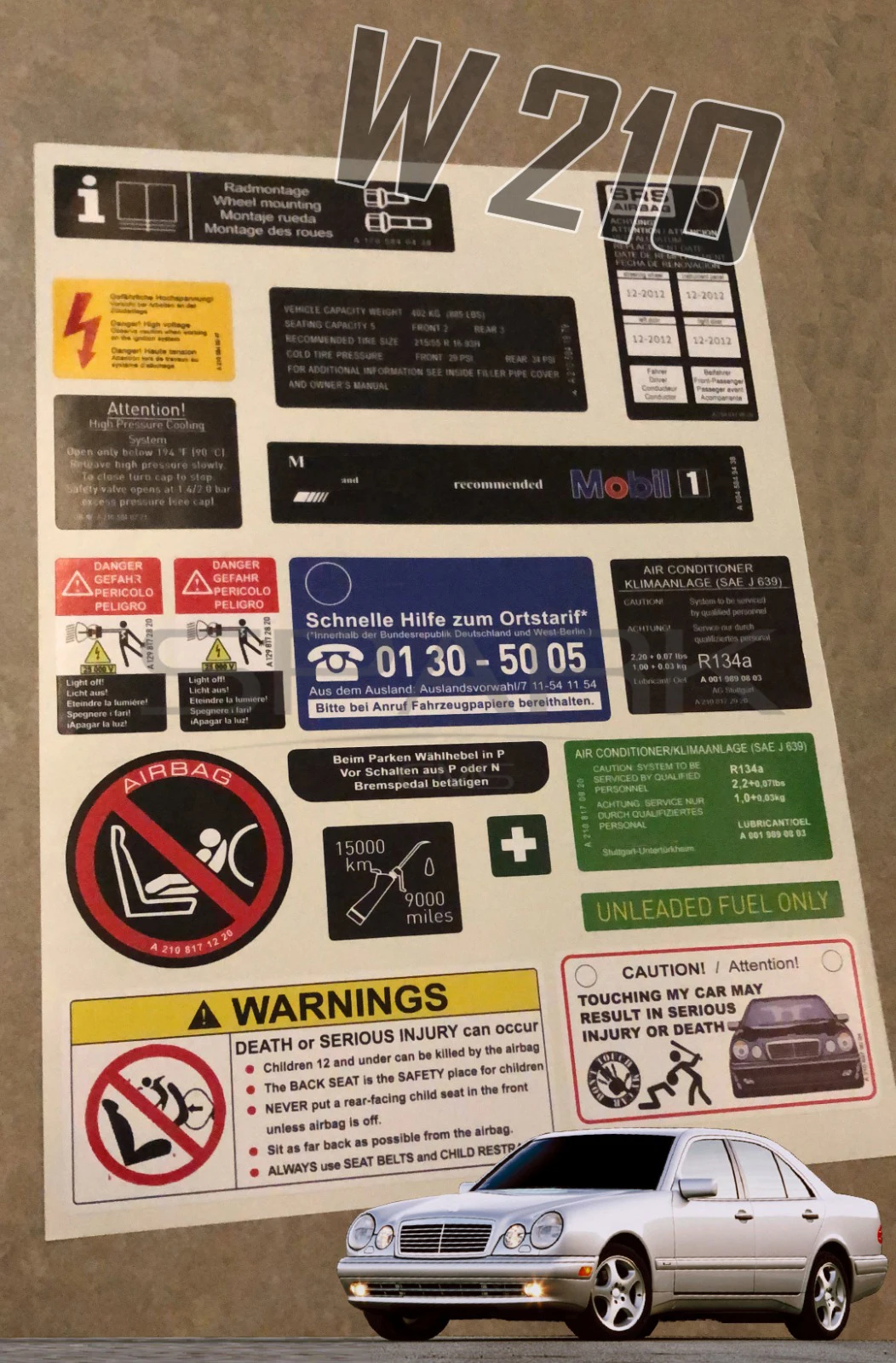 Наклейка W210 наклейка этикетка Звезда эмблема для e200 e280 e300 e500 300d 250d 200d 300e Набор