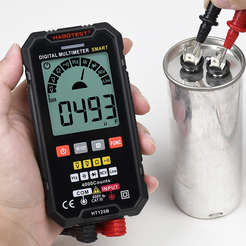 Professional Smart Multimeter Digital Auto Range True RMS NCV Voltmeter AC DC Hz Ohm Capacitance Temperature Tester HABOTEST | Инструменты