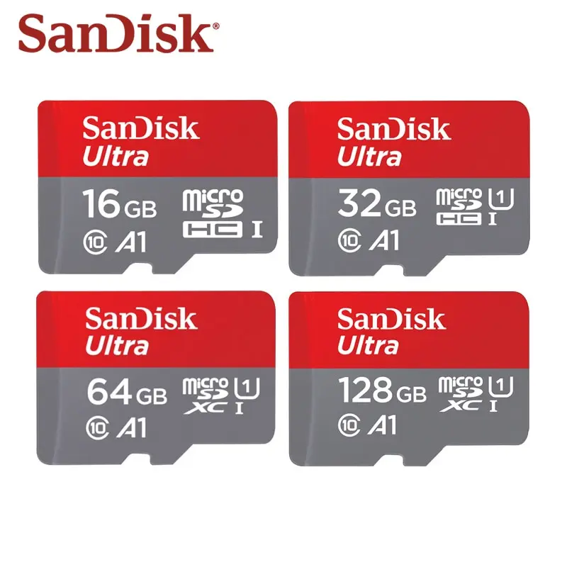 Карта памяти Micro Sd Sandisk карта Class10 TF card 16 ГБ 32 64 128 80 МБ/с. для смартфона и настольного