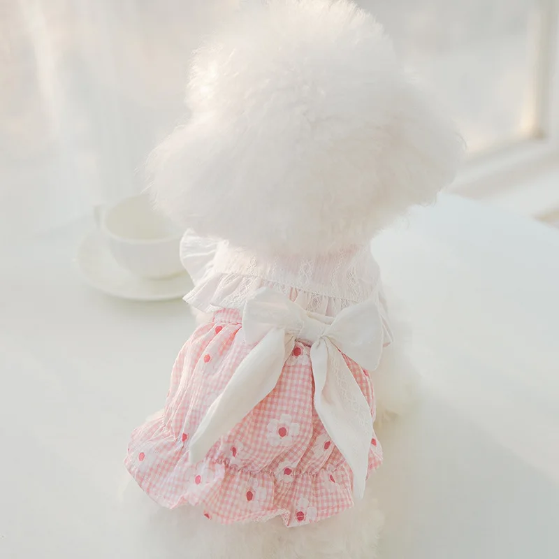 

Fresh Flowers Princess Dog Gallus Vest Dress Cat Dresses Skirt