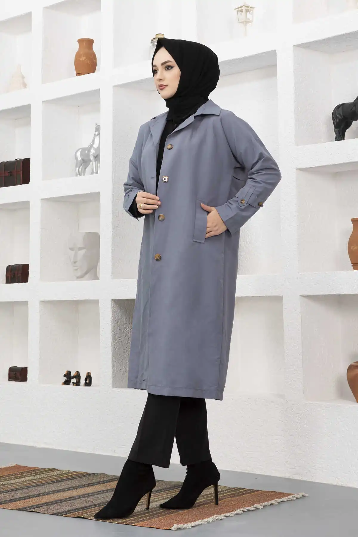 Тренчкот в стиле кэжуал Everlast однобортный простой классический длинный тренчкот