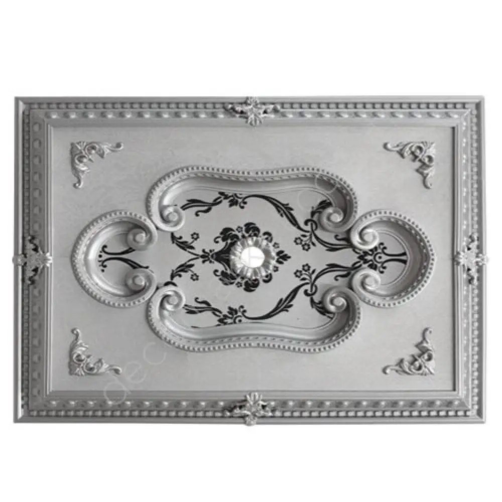 

DECOGOLD Decorative Rectangle Design Silver&Black Colored Ceiling Medallion 70x90cm