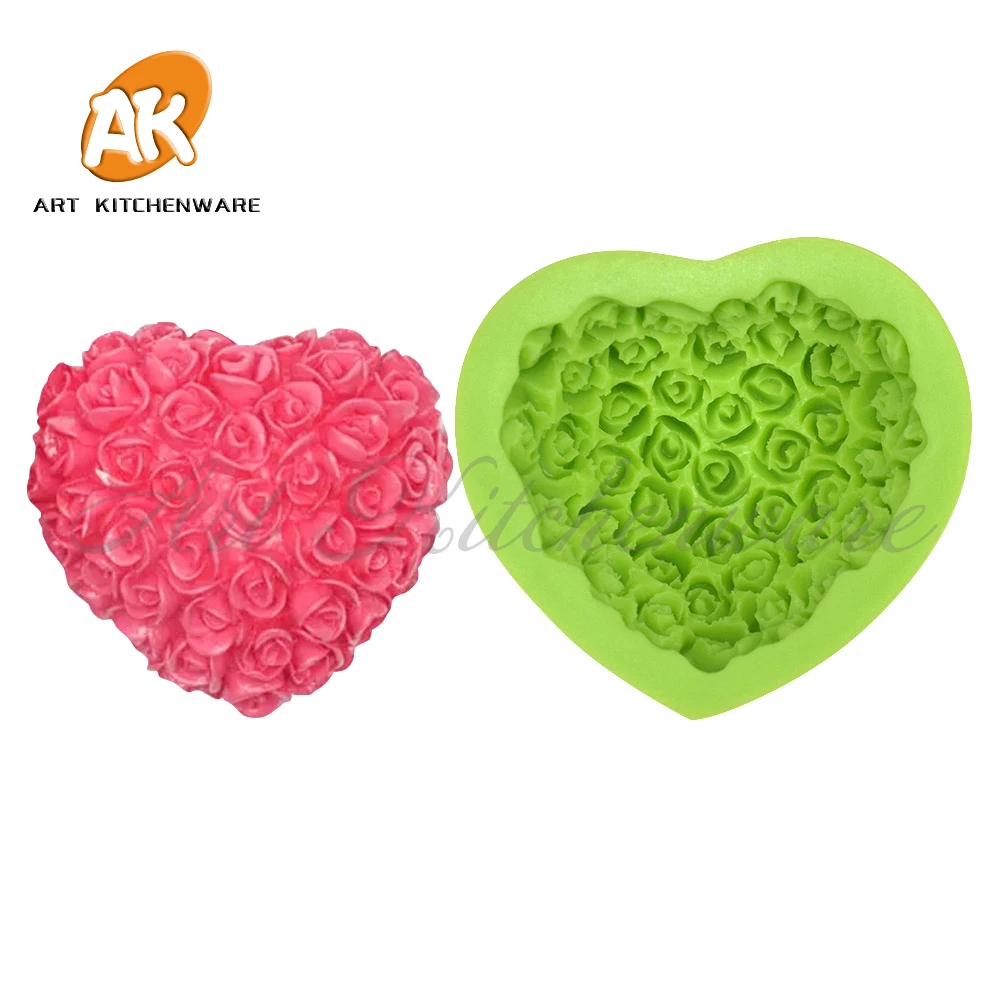 

Roses Design Silicone Fondant Cake Decoration Silicone Mold Hand Made Decorating Leaves Chocolate Candy Kitchenware