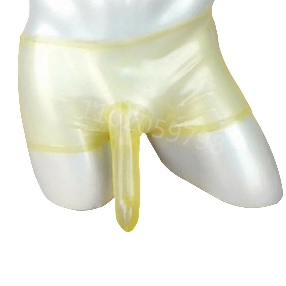 

100% Nature Latex Short Pants Sexy Underwear 0.4mm Latex Rubber Breeches Bloomers for Men