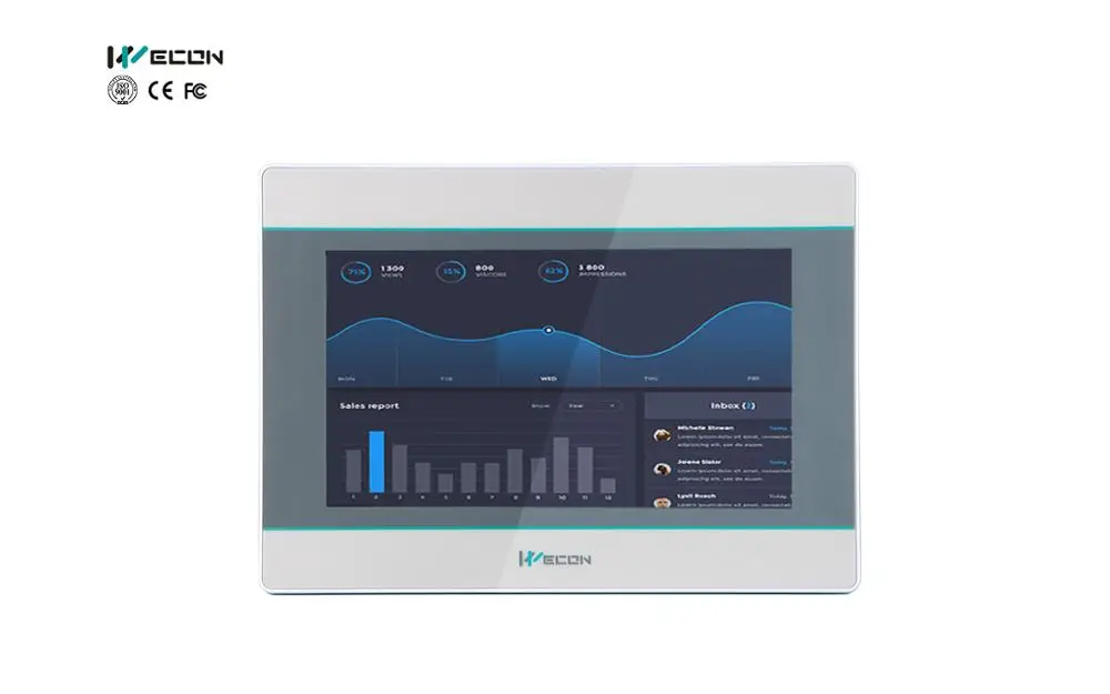 Wecon PI HMI 7 дюймов на основе стандарта Интернет SCADA ethernet