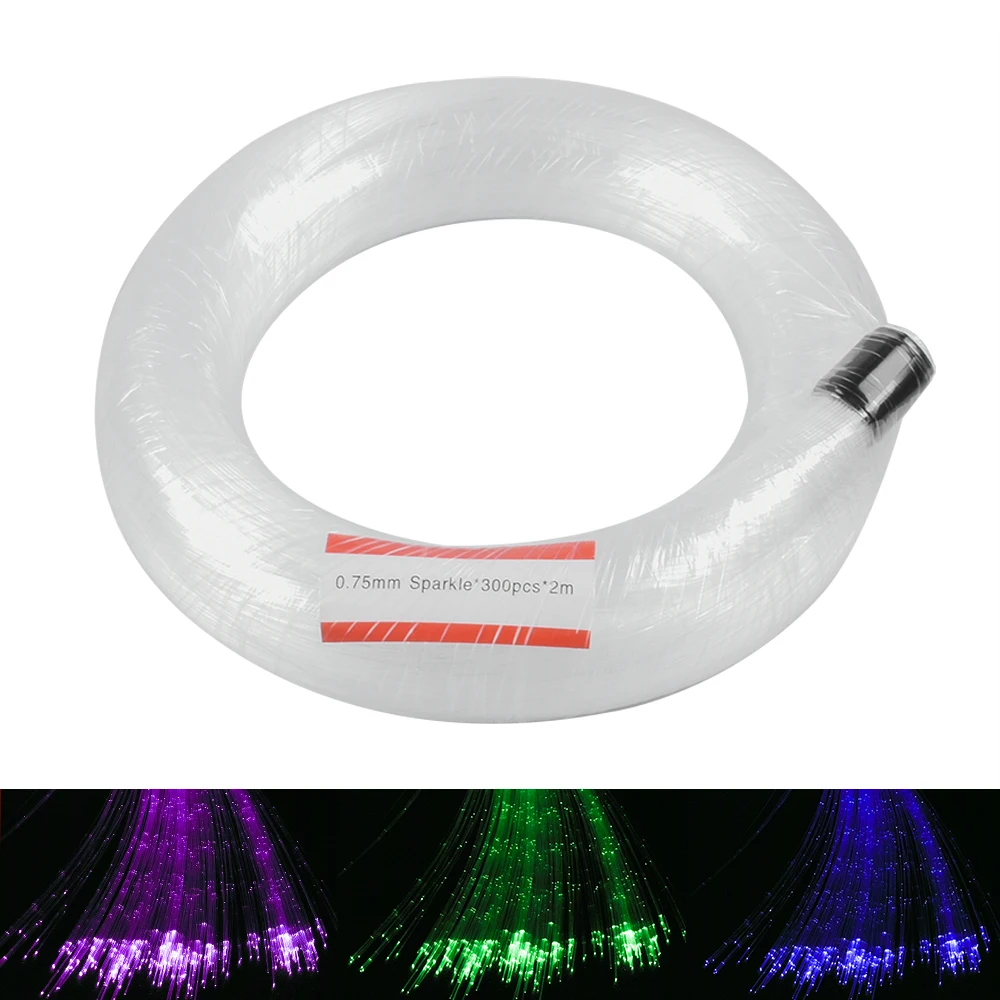 

0.75mm*300pcs*2m Flash Point Sparkle PMMA Fiber Optic Cable for Waterfall Curtain Sensory light Effect Kids Bedroom Decoration