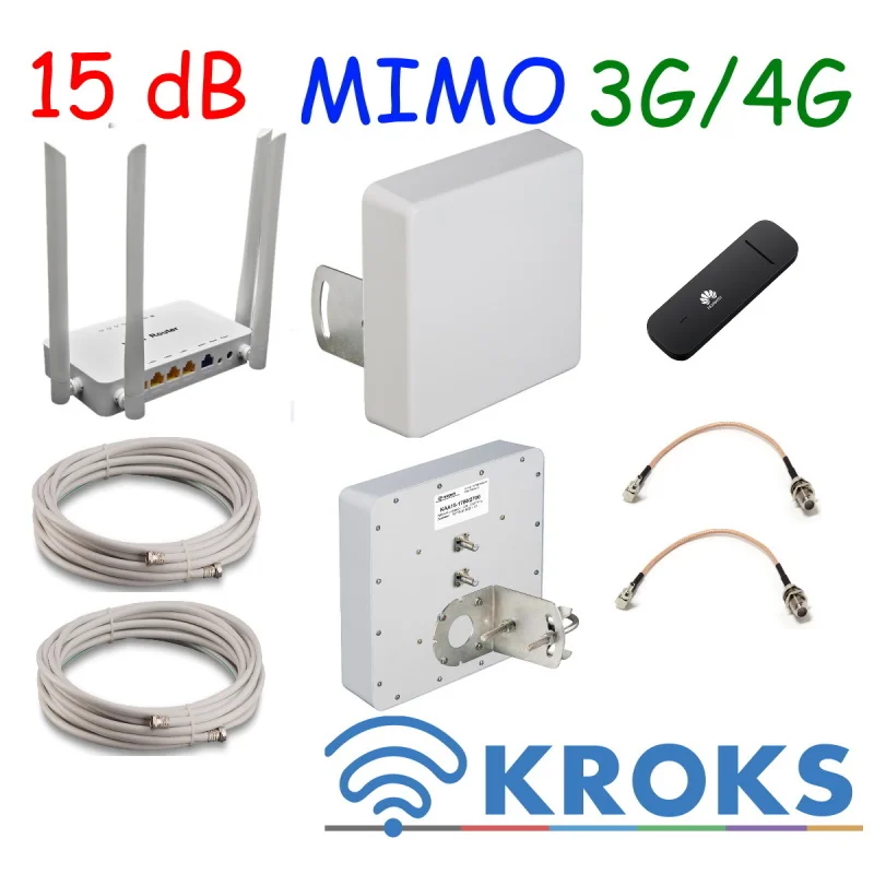 Комплект для 4G/3G интернета LTE MIMO Kroks KAA15-1700/2700 комплект модема модем 4g с безлимитной