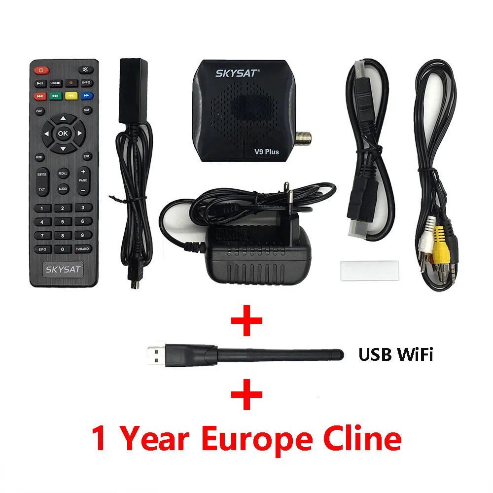 V9P WiFi 1year Cline CCCams для Испании Германия Португалия 1 год 7 линий HD спутниковый ТВ приемник наиболее стабильный CCCams сервер - Цвет: V9P WiFi 1year Cline