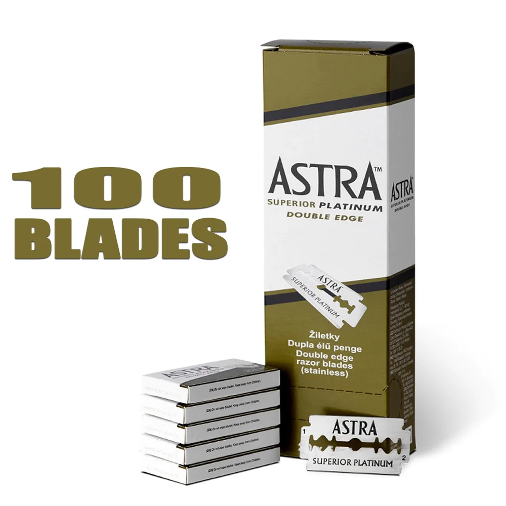 Лезвия для бритья Astra Blades 100 шт. превосходная Платина двойные лезвия Безопасная