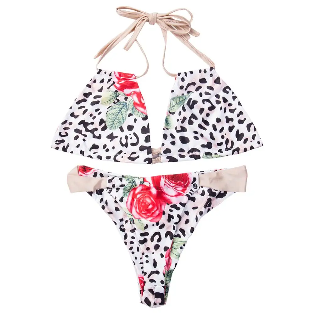 Женский купальник микро бикини с принтом сексуальный бандажная пляжная