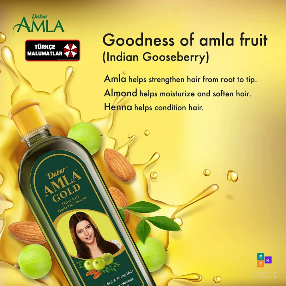 Масло для роста волос Dabur Amla Gold и миндаль масло ухода за волосами быстрое