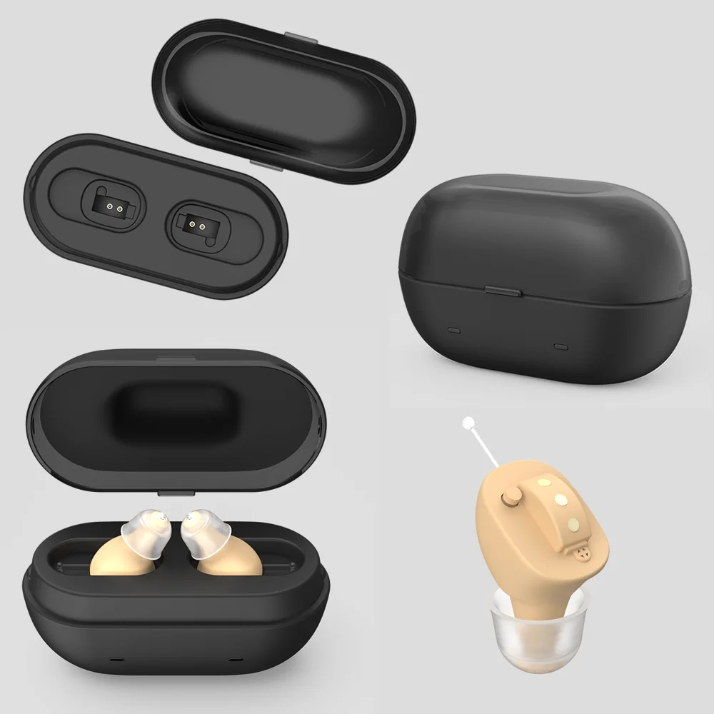 

China Ear Wireless 2 Channels Rechargeable Mini CIC Invisible Digital Sound Hearing Aids Amplifier