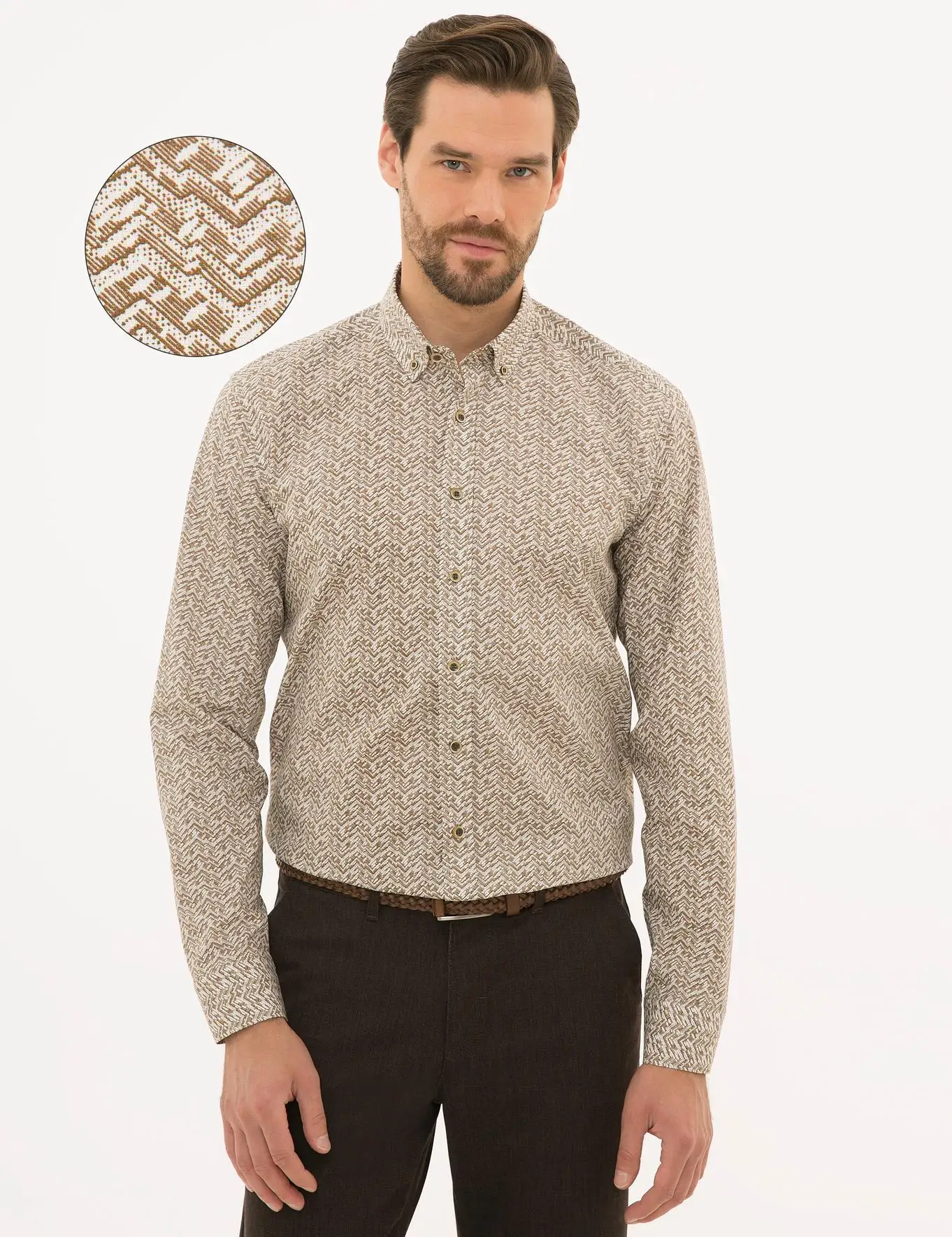 

Original Pierre Cardin shirt basic men Cotton casual logo Regular fit long sleeve multiseason classic New Collection