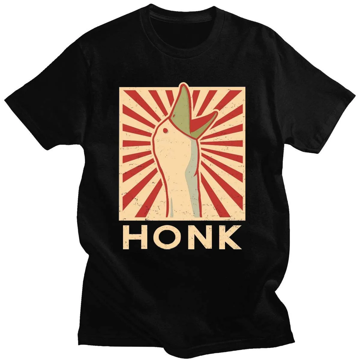 

Футболка с принтом Honk Duck Харадзюку, хлопковая Повседневная модная рубашка с круглым вырезом, с коротким рукавом, в стиле унисекс, 14 цветов, н...