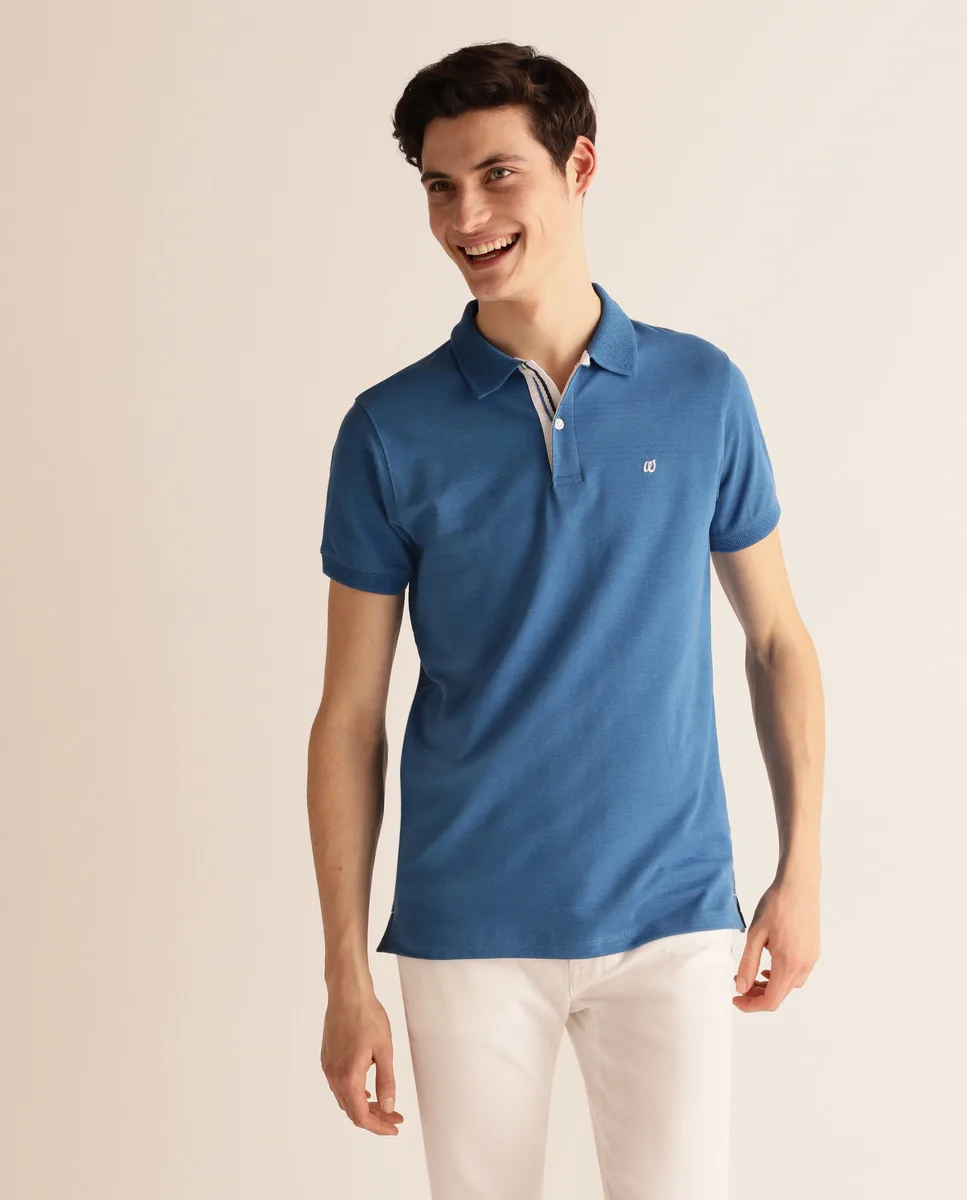 Men's Polo slim blue short sleeve | Спорт и развлечения