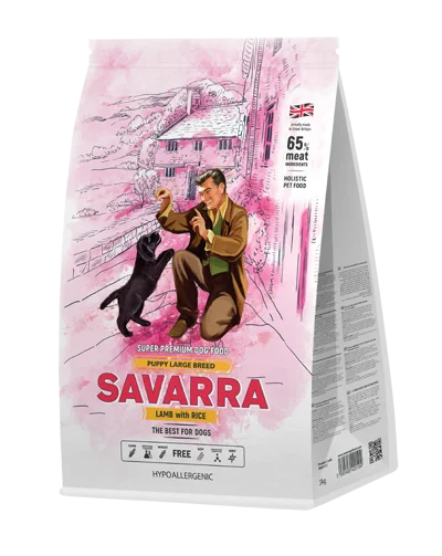 SAVARRA Puppy Large Breed Сухой корм для щенков крупных пород 18кг Ягненок/рис|Сухой собак| |