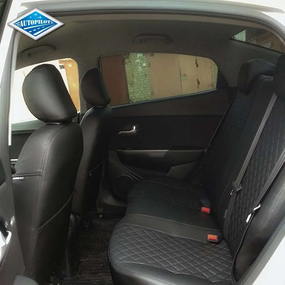 Для Kia Rio 2017 &gt Комплект модельных авточехлов из экокожи Аригон РОМБ