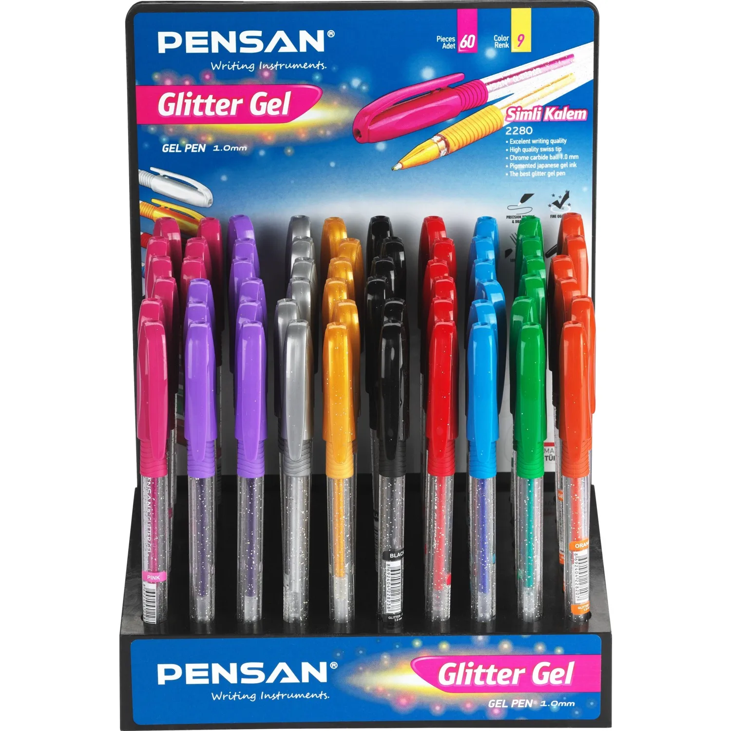 

60pcs/Set Silvery Gel Pen 9 Color 1mm Ink Washable Handle School Writing Stationery Ballpoint Office Pen Supplies Study Pen