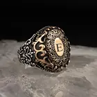 Традиционное кольцо ручной работы из натуральный камень оникс серебра 925 пробы с гравировкой в виде печатки в стиле рок, подарок для женщин и мужчин
