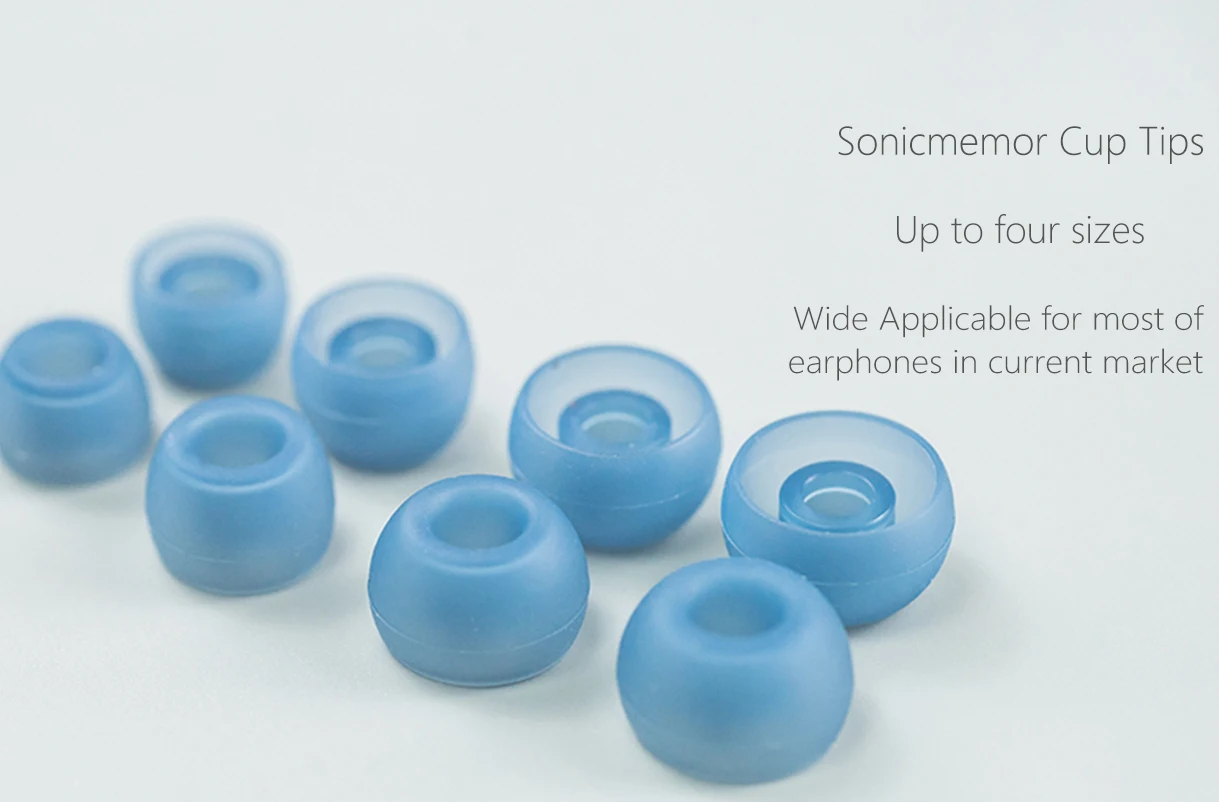 

Sonicmemor Fungus Tips/Cup Tip Eartips Silver Ion Antibacterial For Earphones Headphones iems Wide Applicables With S M L Sizes