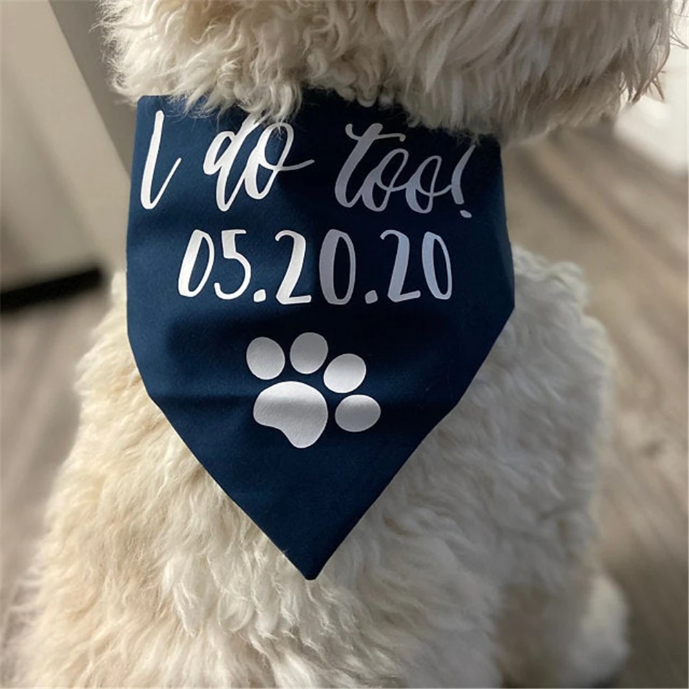 Online Cão personalizado bandana marinha eu faço muito sr. e mrs se casando sinal de casamento do animal de estimação anúncio de presente de noiva traje de casamento do cão clássico