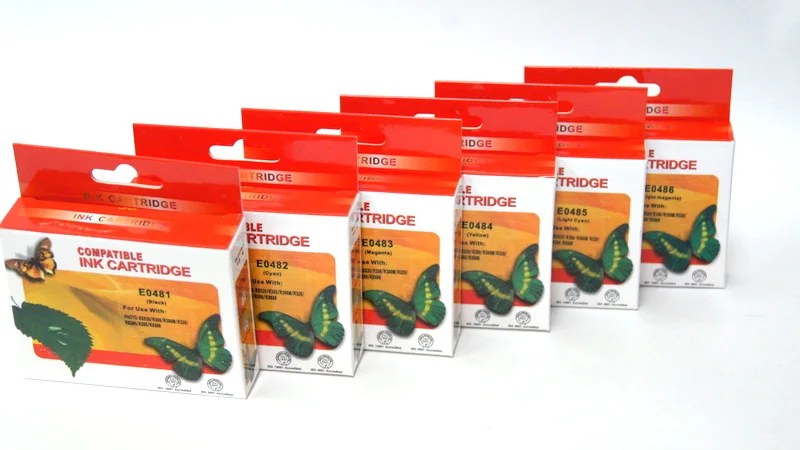 Комплект картриджей T0481-T0486 для Epson Stylus Photo R200 / R220 R300 R320 R340 RX500 RX600 совместимый |