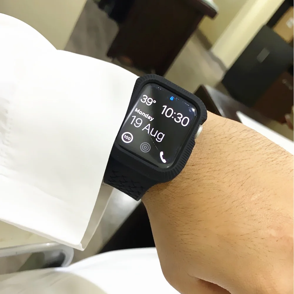 Чехол+ ремешок для часов Apple watch band 44 мм/40 мм iWatch band 42 мм 38 мм тканый силиконовый ремешок для часов Браслет Apple watch 5 4 3 21 40