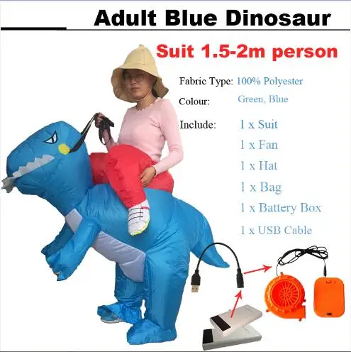 Adult dinosaur Лидер продаж надувной костюм динозавра животных Костюм семья костюмы для Хэллоуина для женщин талисман - Цвет: Adult dinosaur
