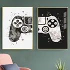 Абстрактные картины для игровой комнаты, холст, геймпад, плакаты и принты, настенные картины, картины для игр, подарок для мальчиков, декор для детской комнаты