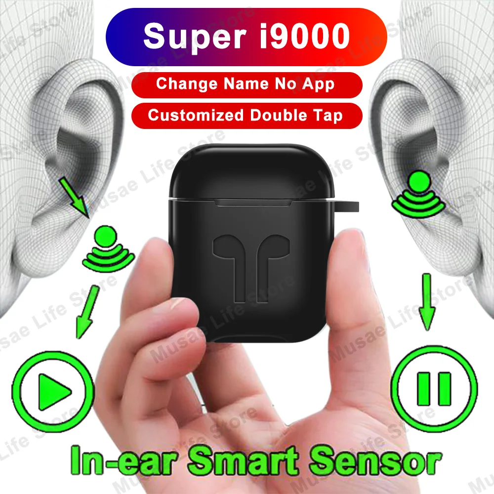 Супер i9000 TWS изменение имени настройки Bluetooth наушники Беспроводные спортивные
