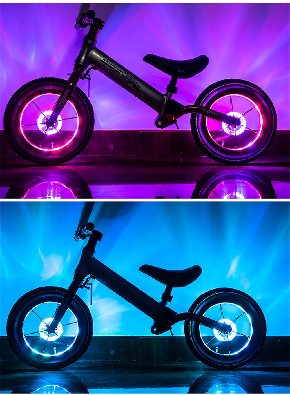 

Smart LED Roda de bicicleta Bike Light Frente cauda Hub Spoke Uma Lmpada Com 7 cores 18 Modos recarregvel crianas Bike Light