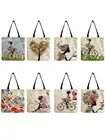 Многоразовая женская сумка для покупок с рисунком, 2021