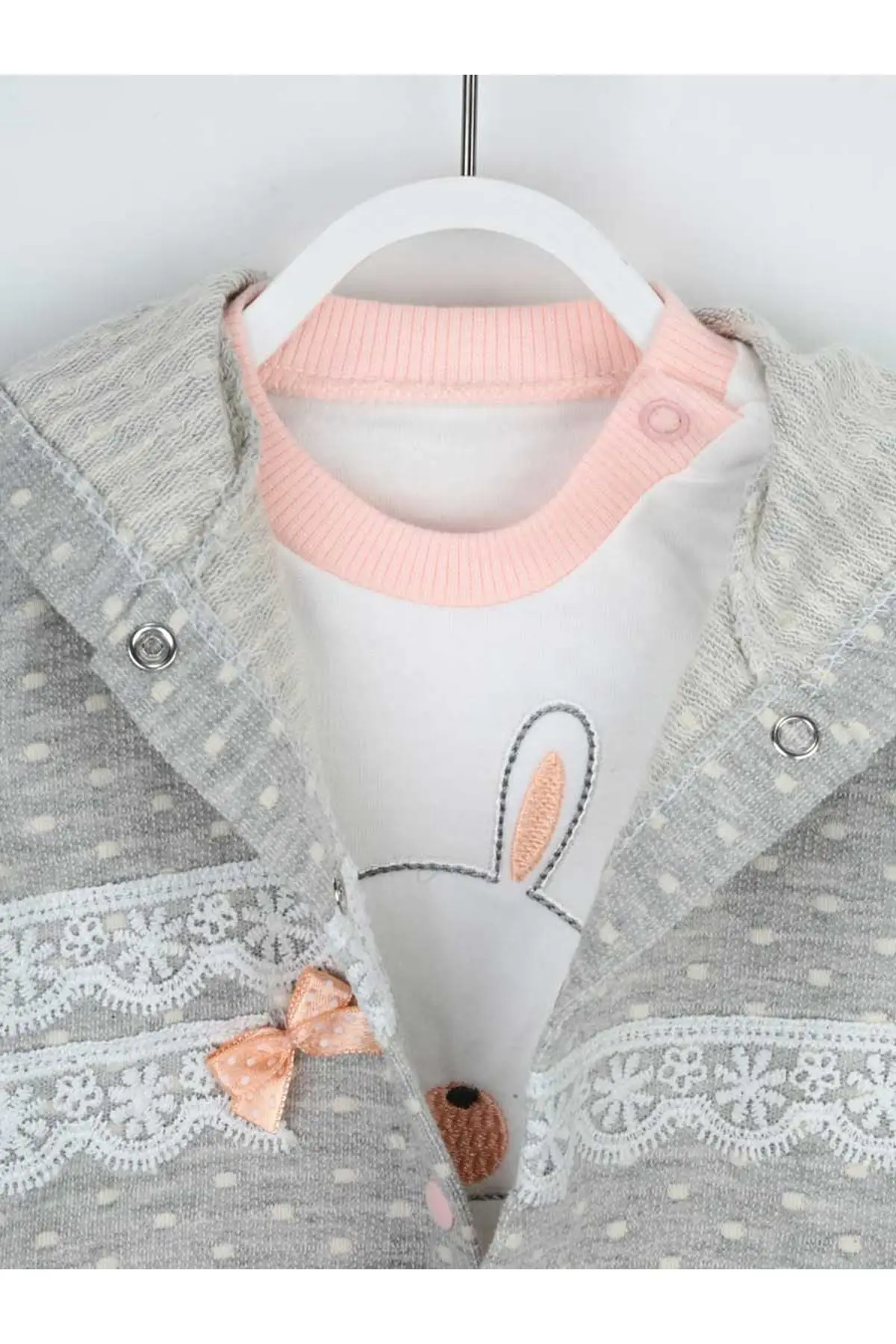 

Grey Pink Baby Girl Daily 3 Piece Newborn Suit Set Cotton Daily Seasonal Casual Wear Girls Babies Suit Outfit Models