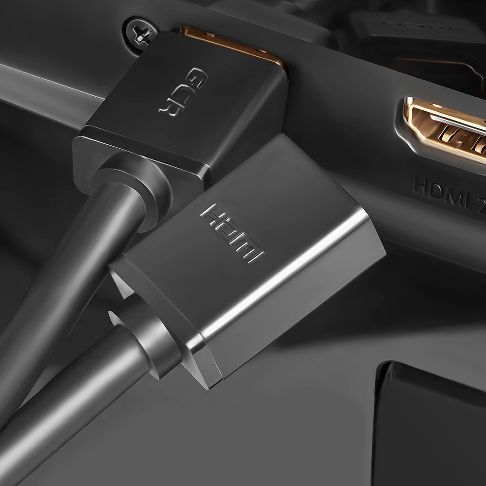 GCR Удлинитель 1.5m v2.0 HDMI черный OD7.3mm 28/28 AWG позолоченные контакты Ethernet 18.0 Гбит/с 19M / 19F