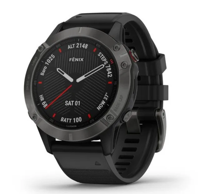 Умные часы Garmin Fenix 6 Sapphire серый DLC с черным ремешком|Фитнес-трекеры| |