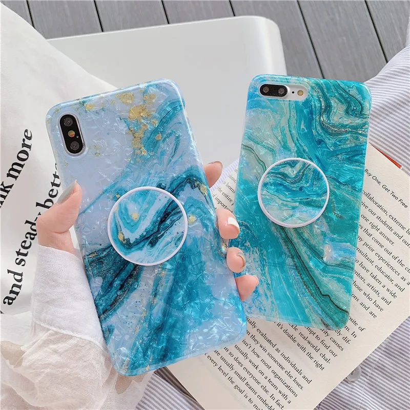 

Luxury Marble Shell Pattern Phone Case For iPhone 11 12 13 Pro Max XS X XR 7 8 Plus SE 2020 Bumper Back Cover